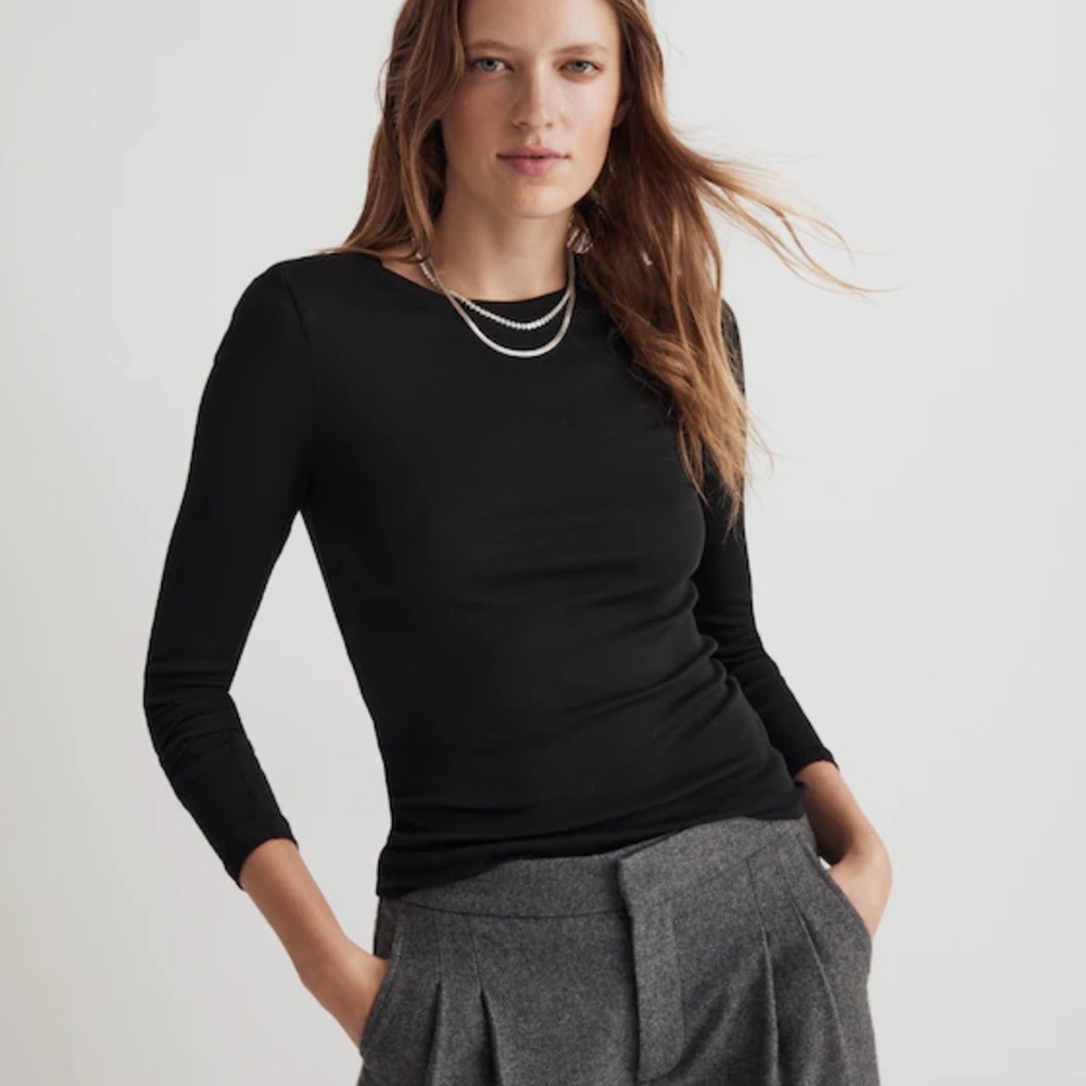Madewell Black Long Sleeve Blouse